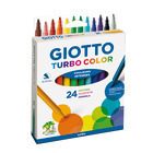 Feutres Giotto Turbo Color x 24, dans étui avec accroche